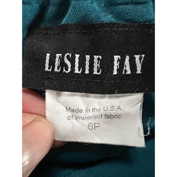 Leslie Fay Womens Turquoise Pencil Skirt 6P Polyester/Spandex Mid-Length - Picture 5 of 16